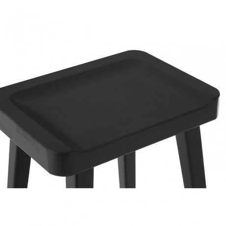 Brisbane Bar Stool, Oak Wood, Black