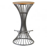 Ranch Foundry Style Bar Stool, Elm Wood, Natural