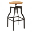 Ranch Foundry Style Bar Stool, Ash Wood,, Black