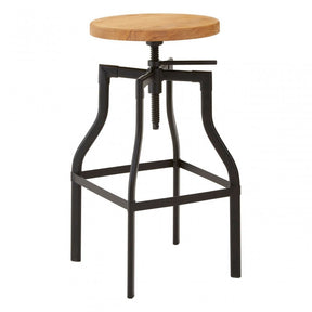 Ranch Foundry Style Bar Stool, Ash Wood,, Black