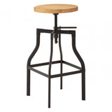 Ranch Foundry Style Bar Stool, Ash Wood,, Black