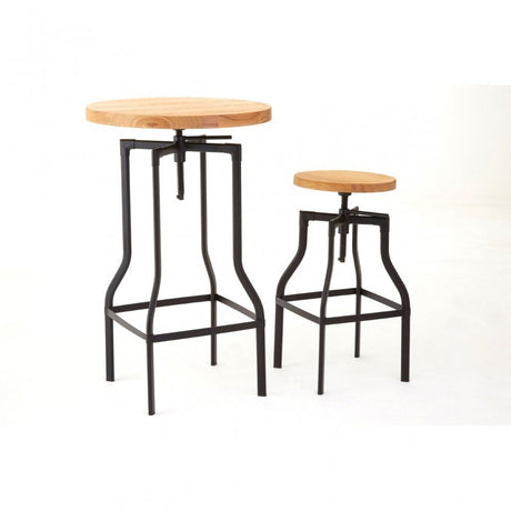 Ranch Foundry Style Bar Stool, Ash Wood,, Black