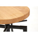 Ranch Foundry Style Bar Stool, Ash Wood,, Black