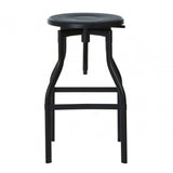 New Foundry Bar Stool, Powder Coated Metal, Black