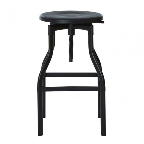 New Foundry Bar Stool, Powder Coated Metal, Black