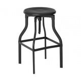 New Foundry Bar Stool, Powder Coated Metal, Black