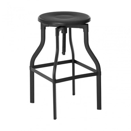 New Foundry Bar Stool, Powder Coated Metal, Black