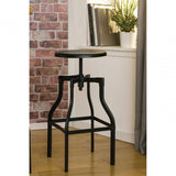 New Foundry Bar Stool, Powder Coated Metal, Black