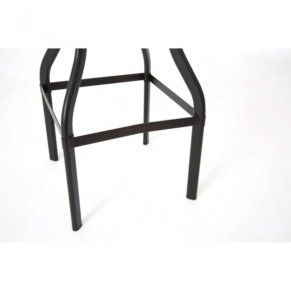 New Foundry Bar Stool, Powder Coated Metal, Black