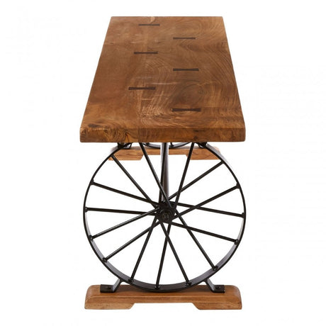 Nandri Acacia Wood Bench, Acacia Wood, Iron, Brown