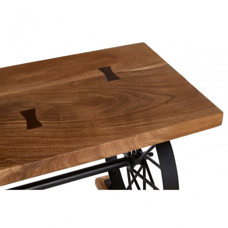 Nandri Acacia Wood Bench, Acacia Wood, Iron, Brown