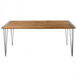 Nandri Teak Wood Dining Table, Iron, Teak, Brown