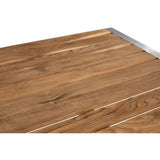 Nandri Teak Wood Dining Table, Iron, Teak, Brown