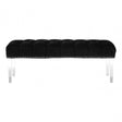 Kirsti Black Velvet Bench, Black