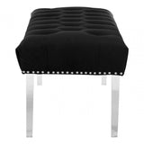 Kirsti Black Velvet Bench, Black