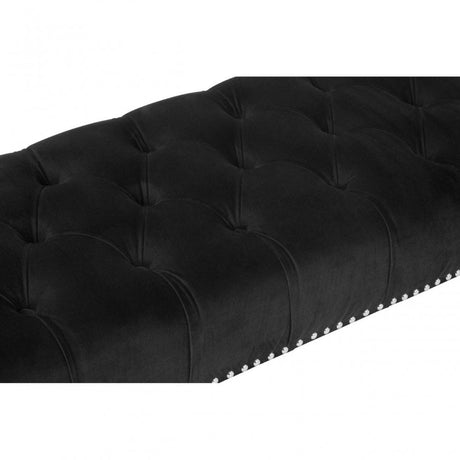 Kirsti Black Velvet Bench, Black
