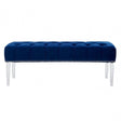 Kirsti Blue Velvet Bench, Blue
