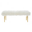 Kirsti Natural Fur Effect Bench, White