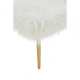 Kirsti Natural Fur Effect Bench, White