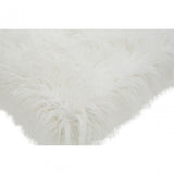 Kirsti Natural Fur Effect Bench, White