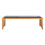 Novara Rose Gold Bench, Leather, Stainless Steel, Rose Gold