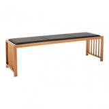 Novara Rose Gold Bench, Leather, Stainless Steel, Rose Gold