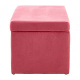 Kids Rectangular Storage and Seating Ottoman In Pink