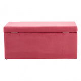 Kids Rectangular Storage and Seating Ottoman In Pink