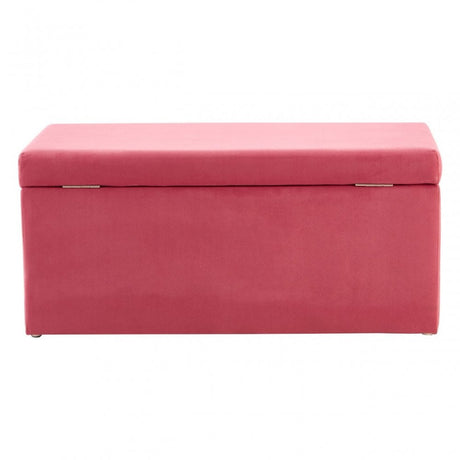 Kids Rectangular Storage and Seating Ottoman In Pink