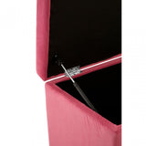 Kids Rectangular Storage and Seating Ottoman In Pink