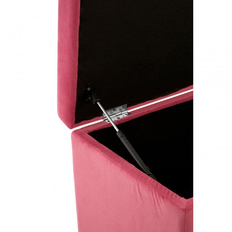 Kids Rectangular Storage and Seating Ottoman In Pink