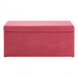 Kids Rectangular Storage and Seating Ottoman In Pink