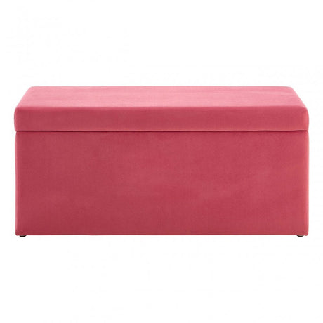 Kids Rectangular Storage and Seating Ottoman In Pink