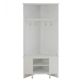 Portland Corner Coat Bench, Wood, White
