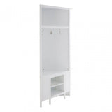 Portland Corner Coat Bench, Wood, White