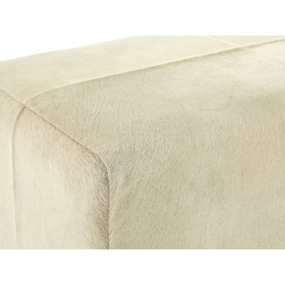 Tuskin with Wood Legs, Leather, Wood, Natural