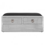 New Avro Bench, Aluminium, Mango Wood, Silver