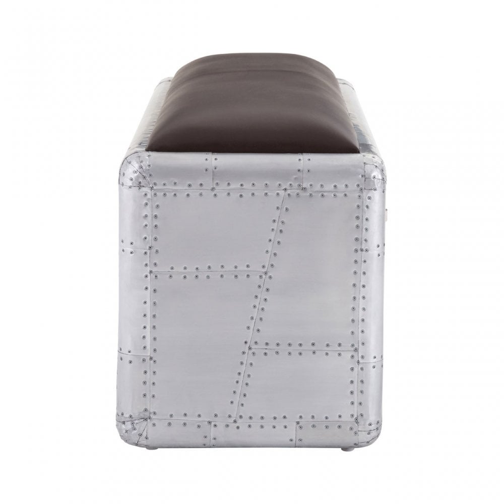 New Avro Bench, Aluminium, Mango Wood, Silver