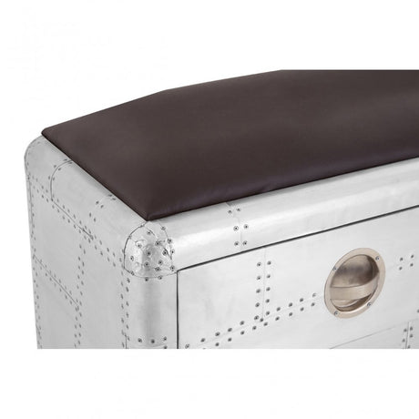 New Avro Bench, Aluminium, Mango Wood, Silver