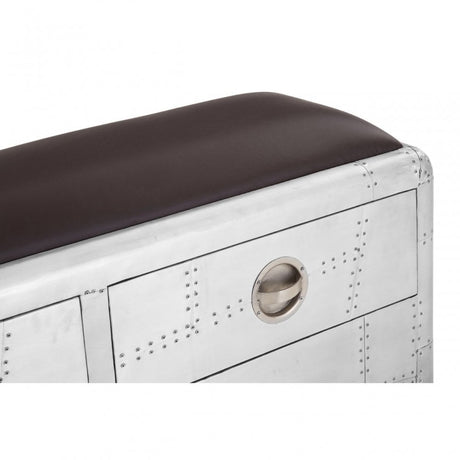New Avro Bench, Aluminium, Mango Wood, Silver