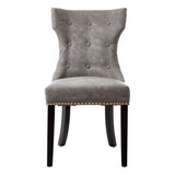 Daxton Grey Faux Leather Dining Chair, Foam, Rubberwood, Grey