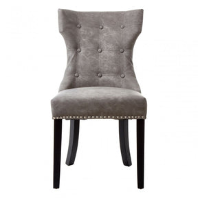 Daxton Grey Faux Leather Dining Chair, Foam, Rubberwood, Grey