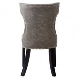 Daxton Grey Faux Leather Dining Chair, Foam, Rubberwood, Grey