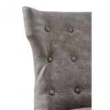 Daxton Grey Faux Leather Dining Chair, Foam, Rubberwood, Grey