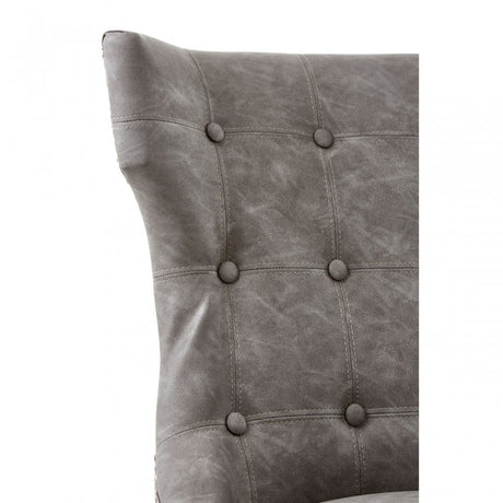 Daxton Grey Faux Leather Dining Chair, Foam, Rubberwood, Grey
