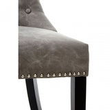 Daxton Grey Faux Leather Dining Chair, Foam, Rubberwood, Grey