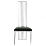 Elisa Silver Finish Dining Chair, Foam, Stainless Steel, Silver