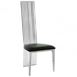 Elisa Silver Finish Dining Chair, Foam, Stainless Steel, Silver