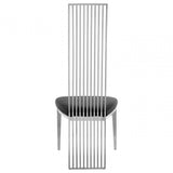 Elisa Silver Finish Dining Chair, Foam, Stainless Steel, Silver