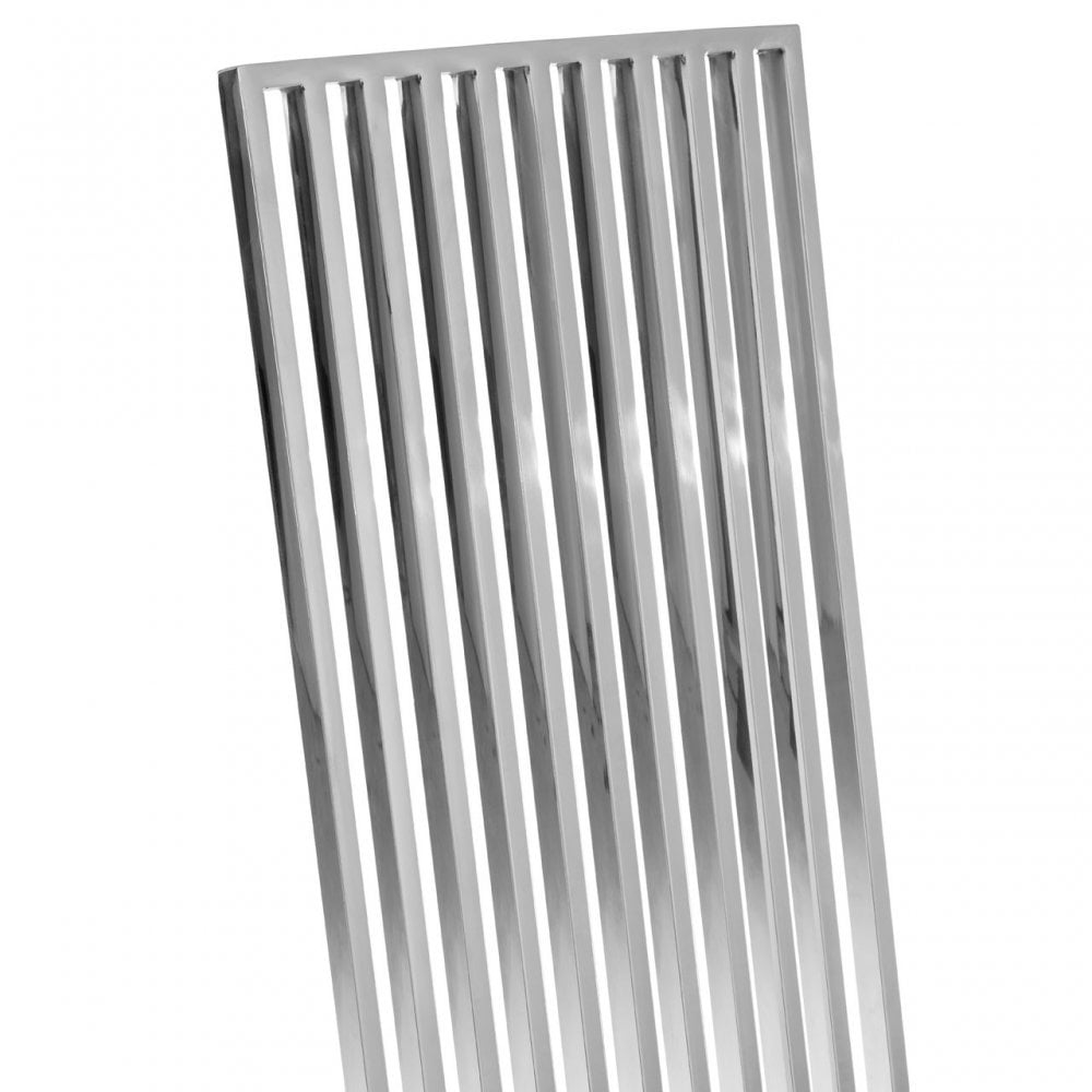 Elisa Silver Finish Dining Chair, Foam, Stainless Steel, Silver